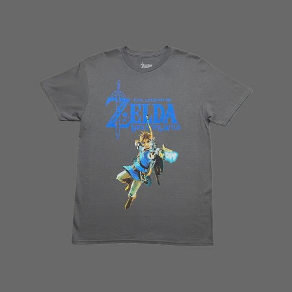 Nintendo Zelda Graphic Tee Gray 2021 Mens M EUC - Picture 1 of 8